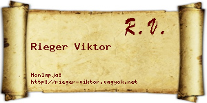 Rieger Viktor névjegykártya